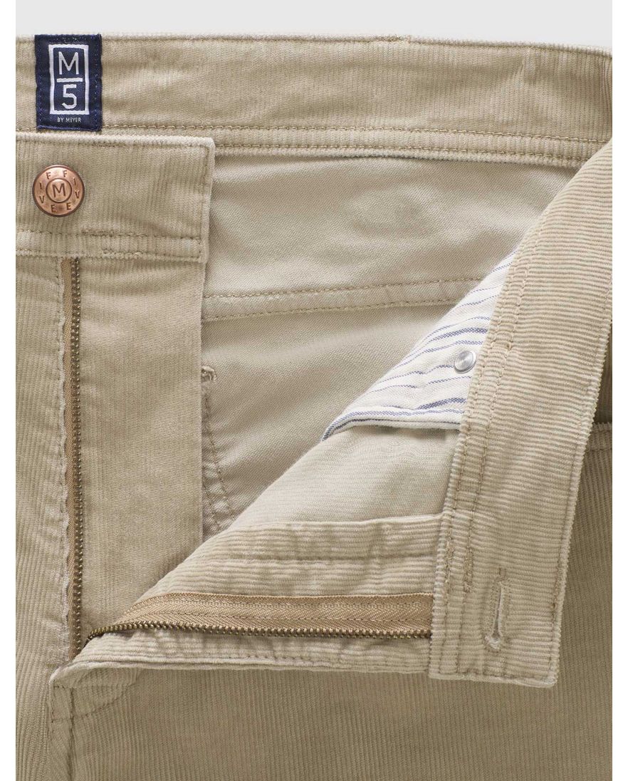 Meyer M5 Five 5p model broek beige effen corduroy