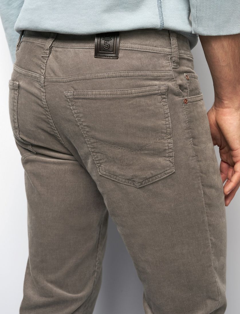 Broek Meyer M5 Five 5p model donkergroen effen corduroy