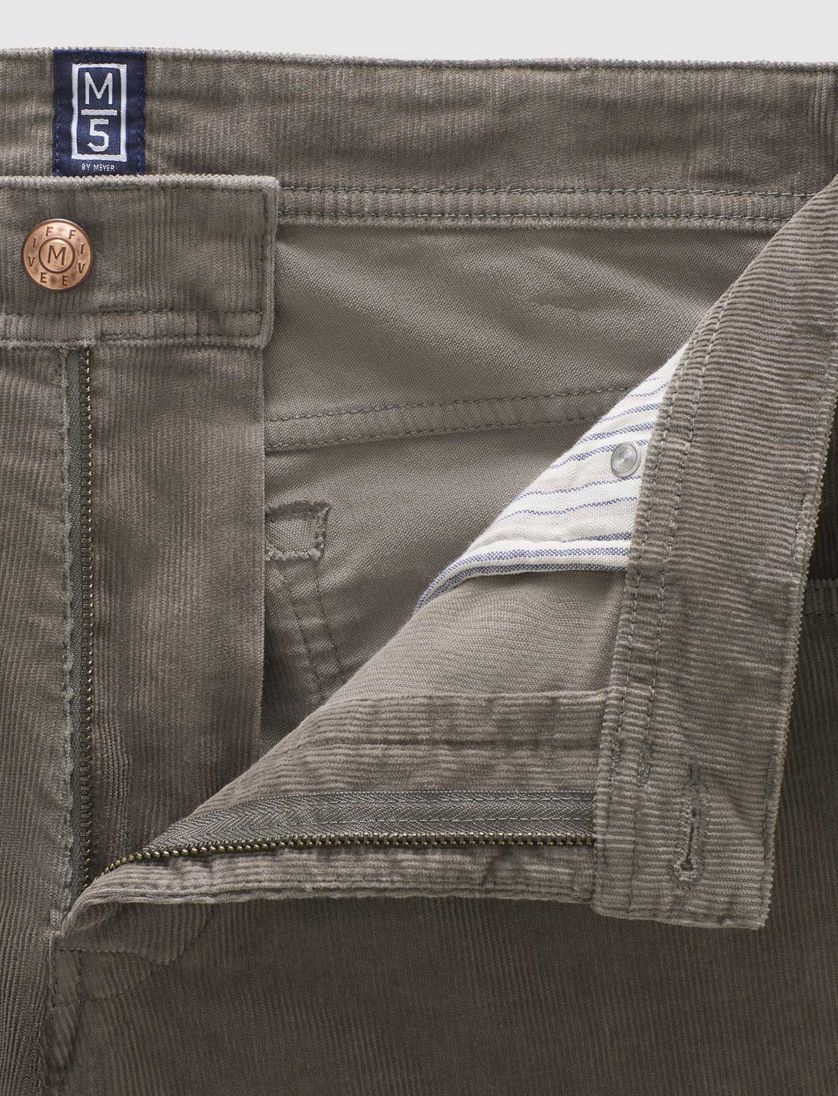 Broek Meyer M5 Five 5p model donkergroen effen corduroy