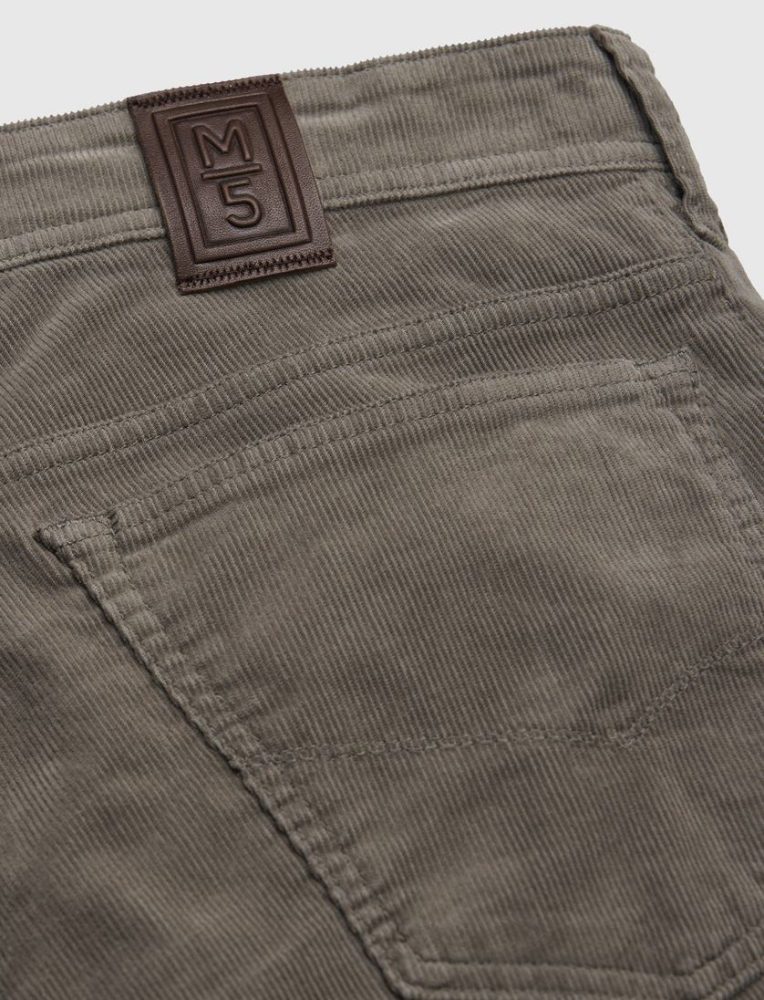 Broek Meyer M5 Five 5p model donkergroen effen corduroy