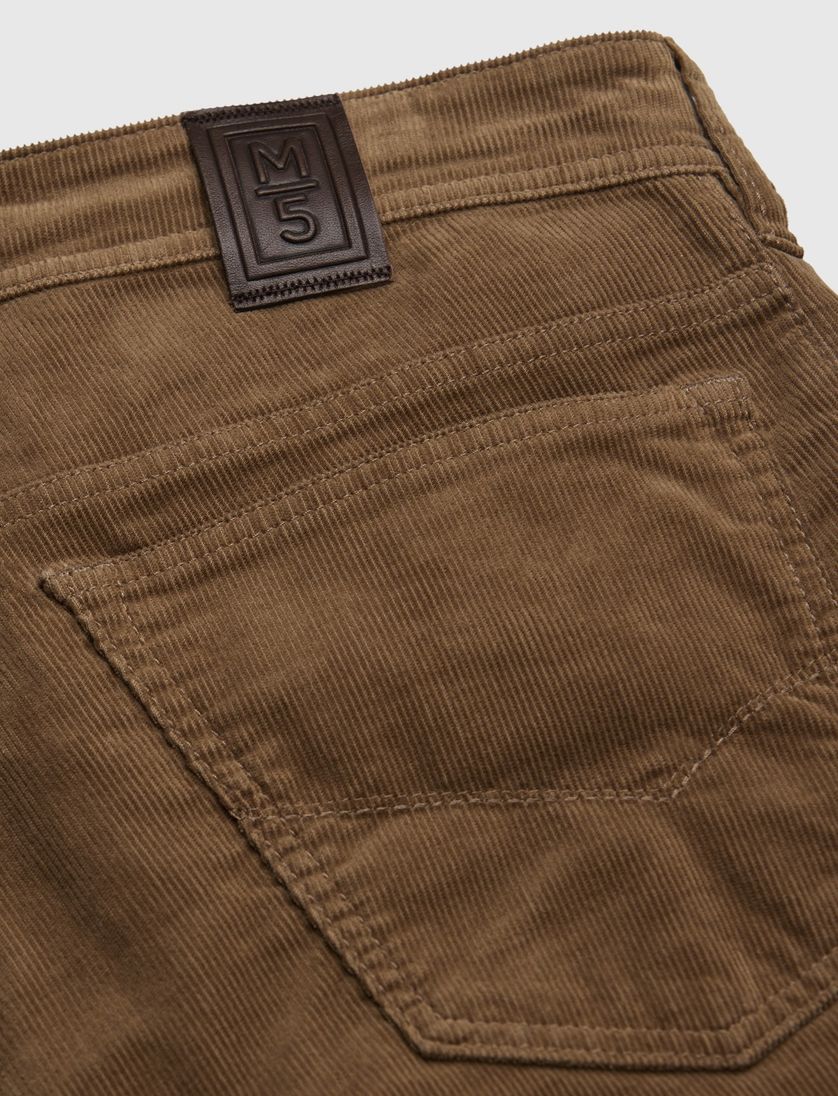 Meyer M5 Five 5-pocket model broek bruin effen corduroy