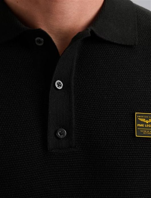 PME Legend polo lange mouw zwart