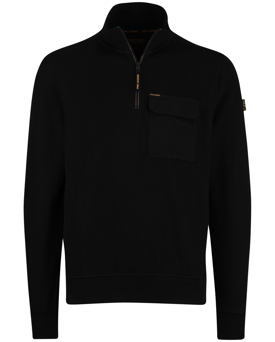 PME Legend half zip vest zwart corduroy