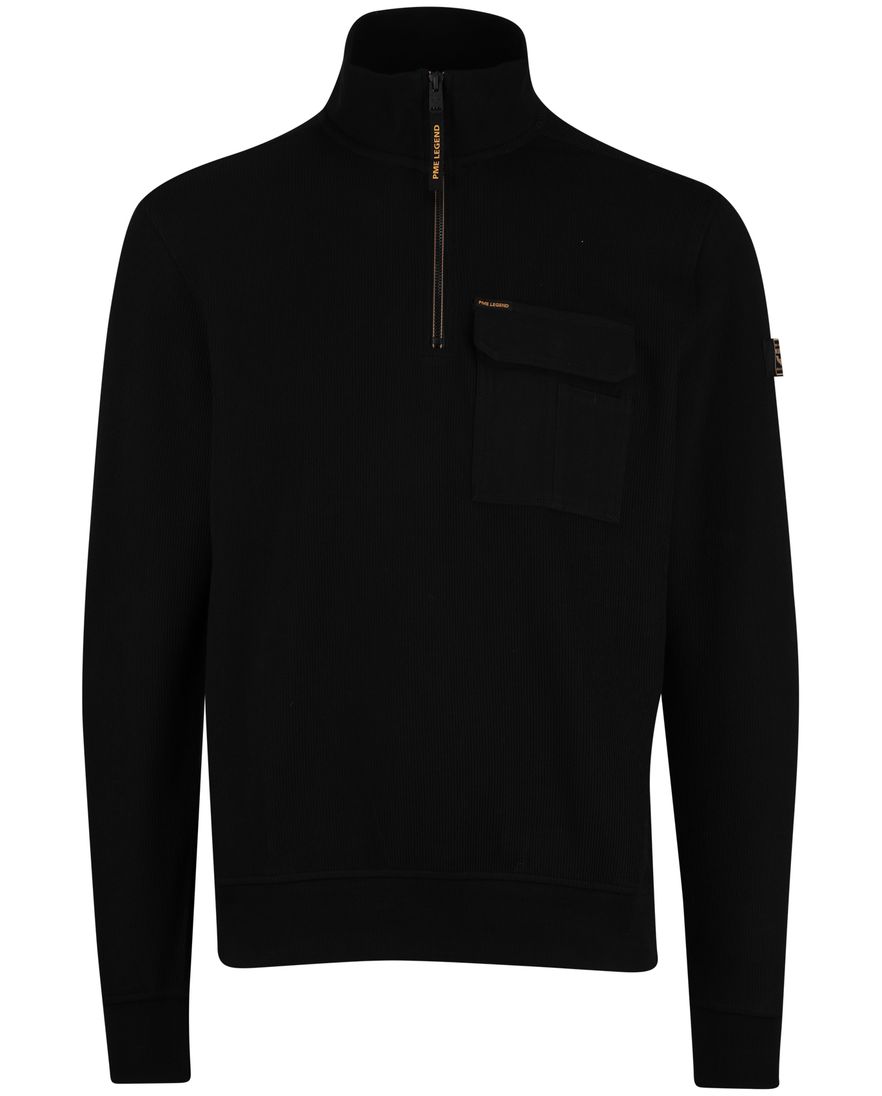 PME Legend half zip vest zwart corduroy
