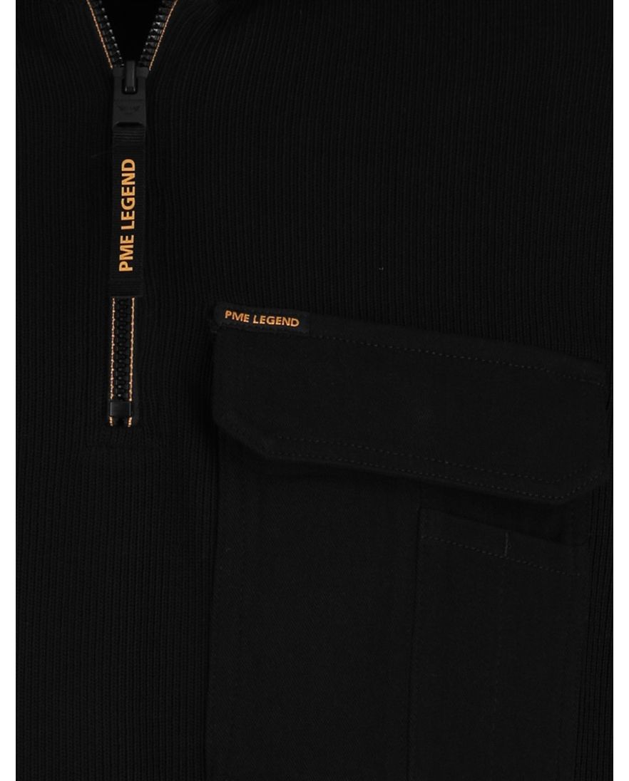 PME Legend half zip vest zwart corduroy