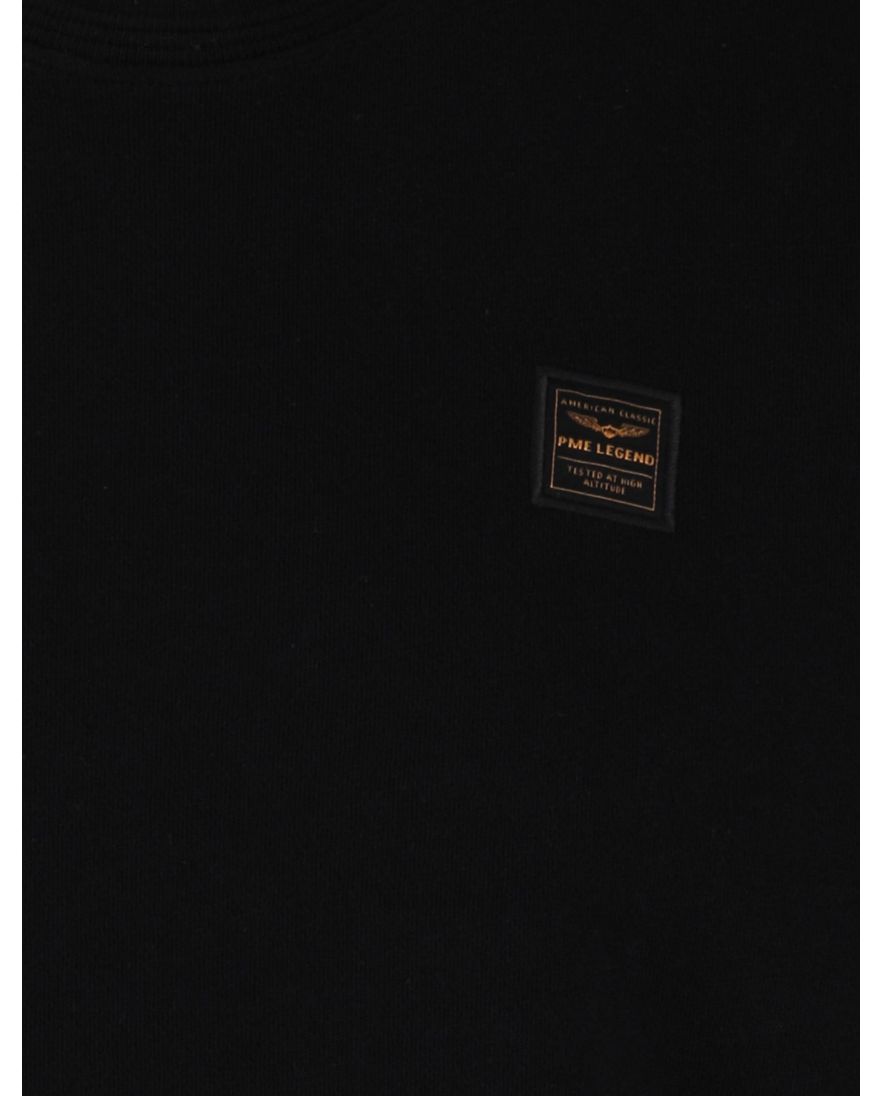 PME Legend t-shirt effen zwart katoen normale fit