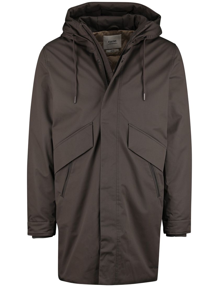 Elvine Karim lange winterjas groen