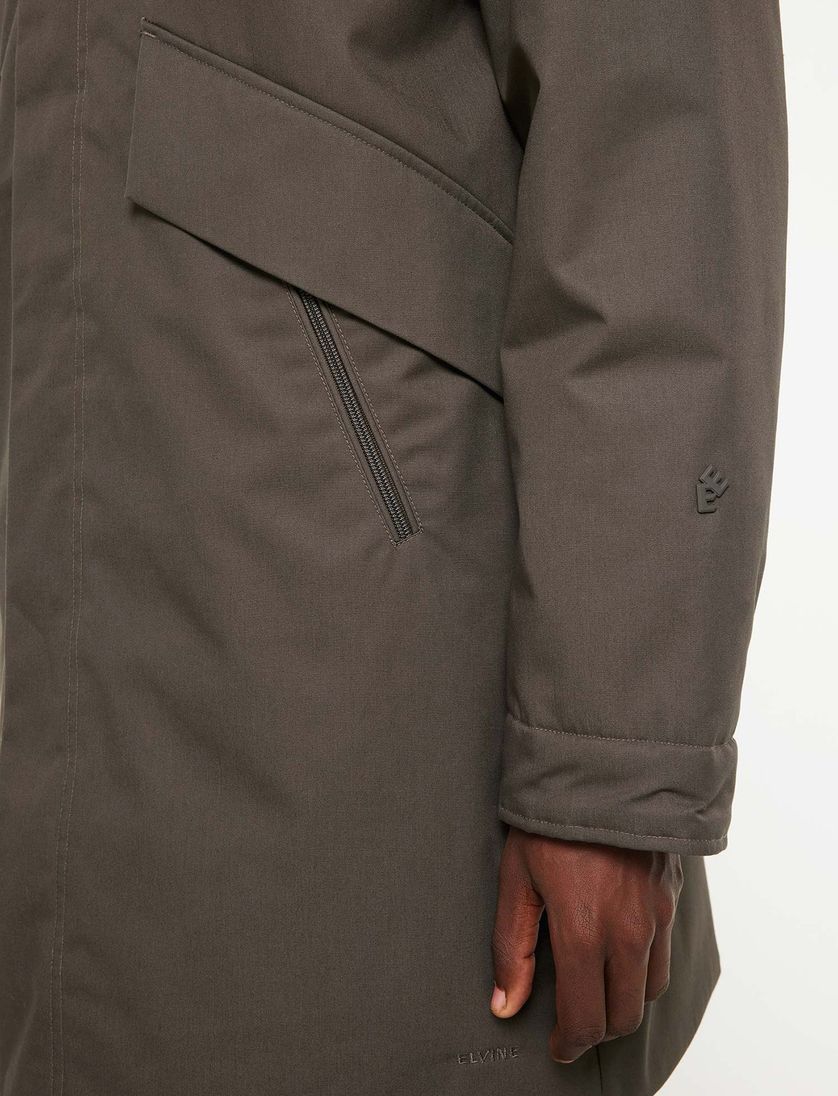 Elvine Karim lange winterjas groen