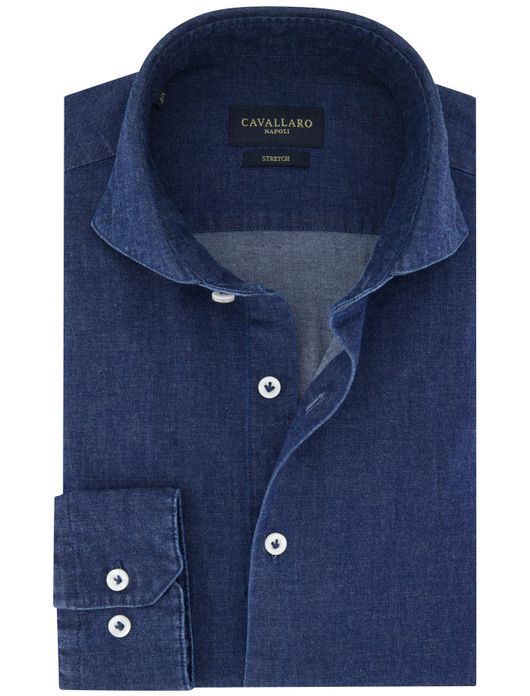 Cavallaro Denimo overhemd blauw