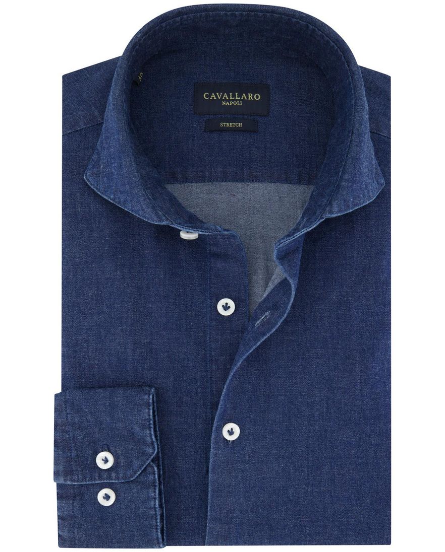 Cavallaro Denimo overhemd blauw