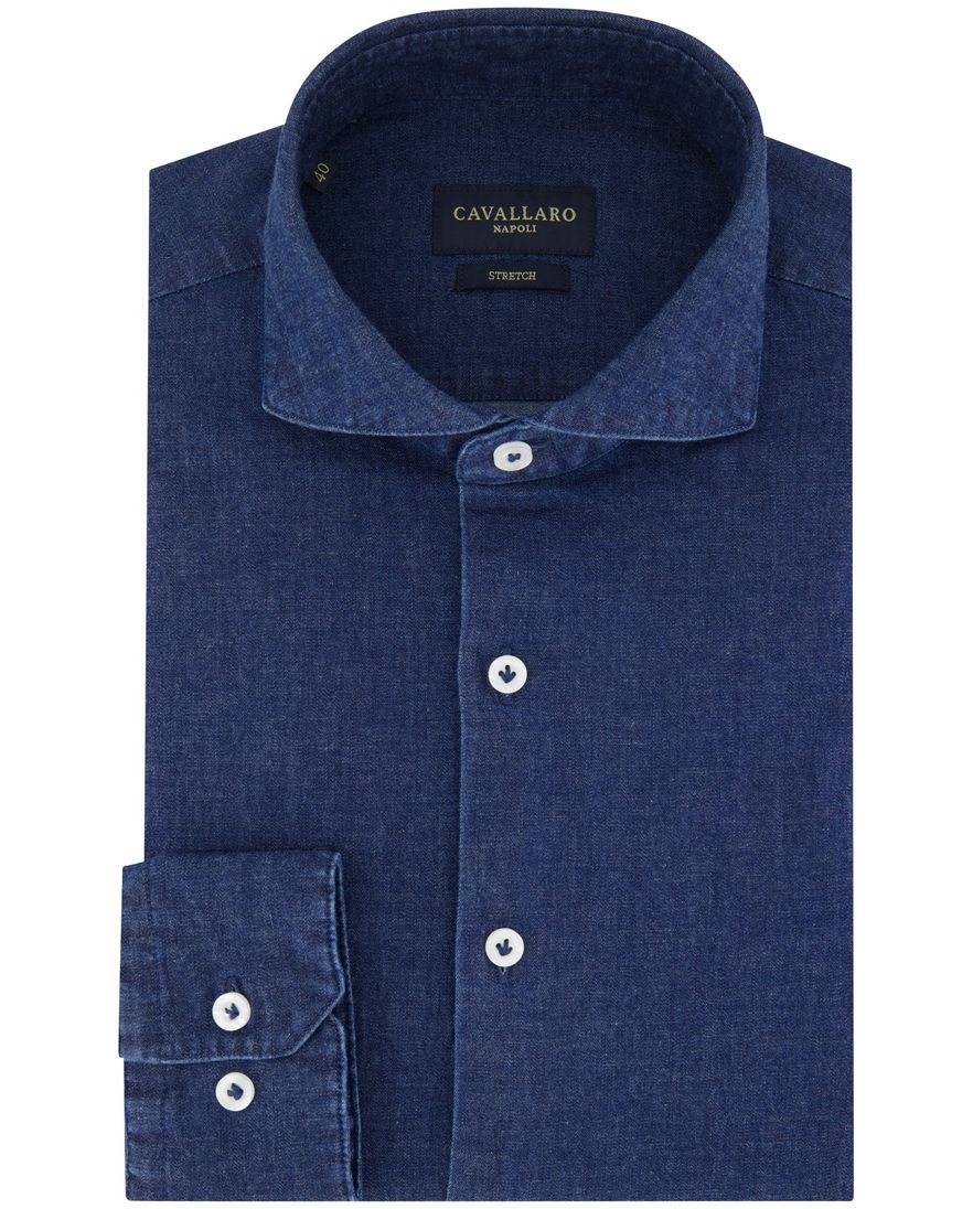 Cavallaro Denimo overhemd blauw