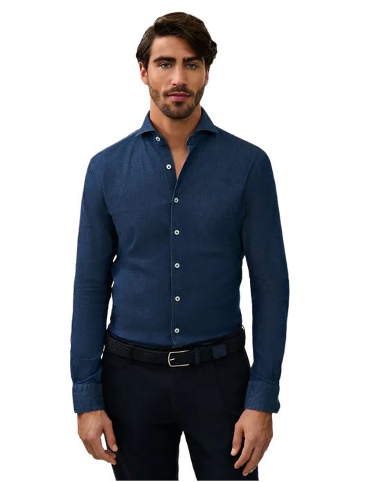 Cavallaro Denimo overhemd blauw