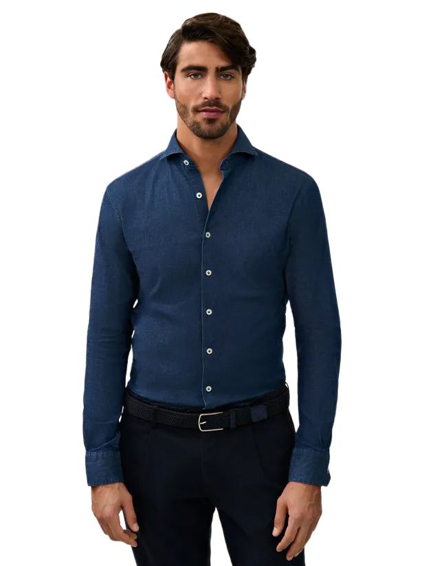 Overhemd Cavallaro Denimo blauw