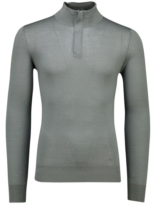 Groene Cavallaro Saronno half zip merinowol
