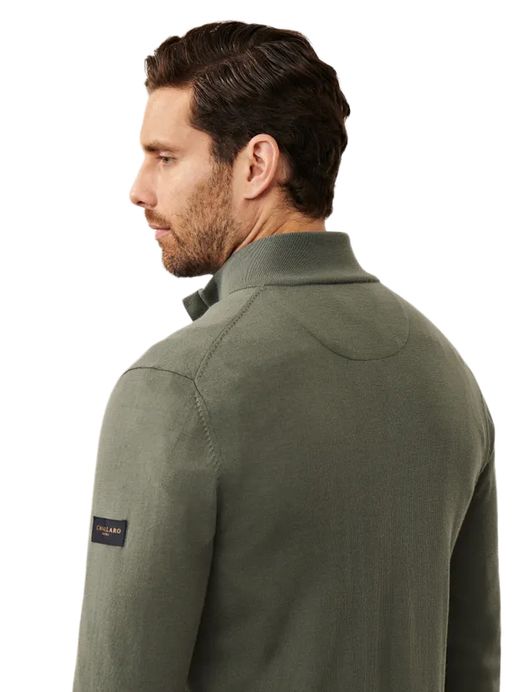 Groene Cavallaro Saronno half zip merinowol