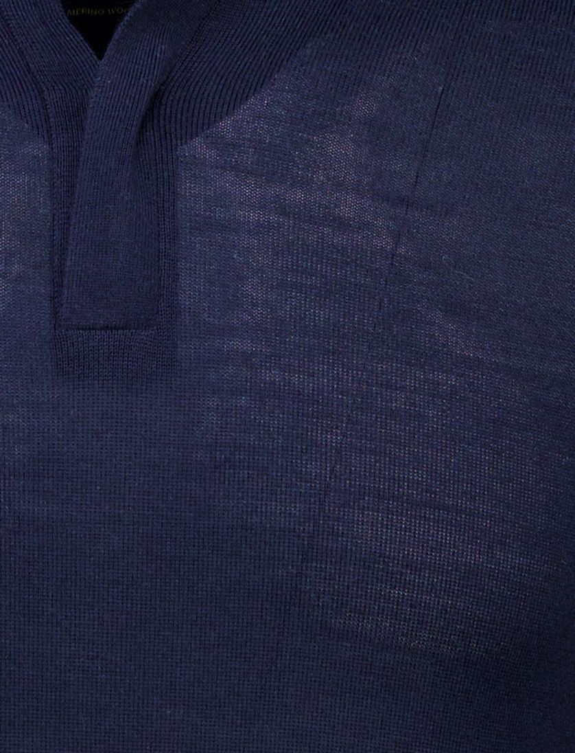 Donkerblauwe Cavallaro Saronno half zip merinowol