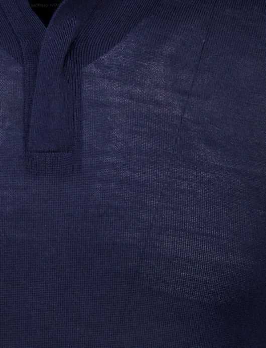 Merinowol half zip Cavallaro Saronno donkerblauw