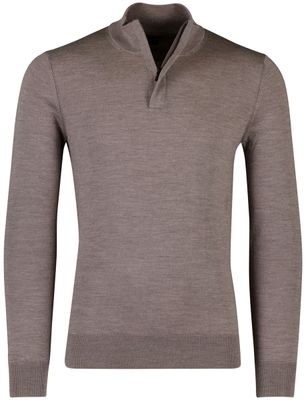 Cavallaro Trui Cavallaro Saronno half zip taupe merinowol