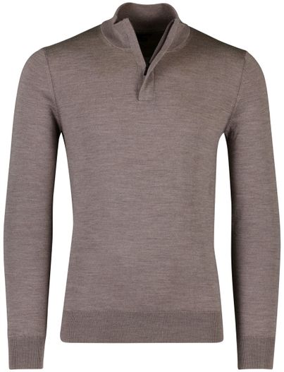 Cavallaro Trui Cavallaro Saronno half zip taupe merinowol
