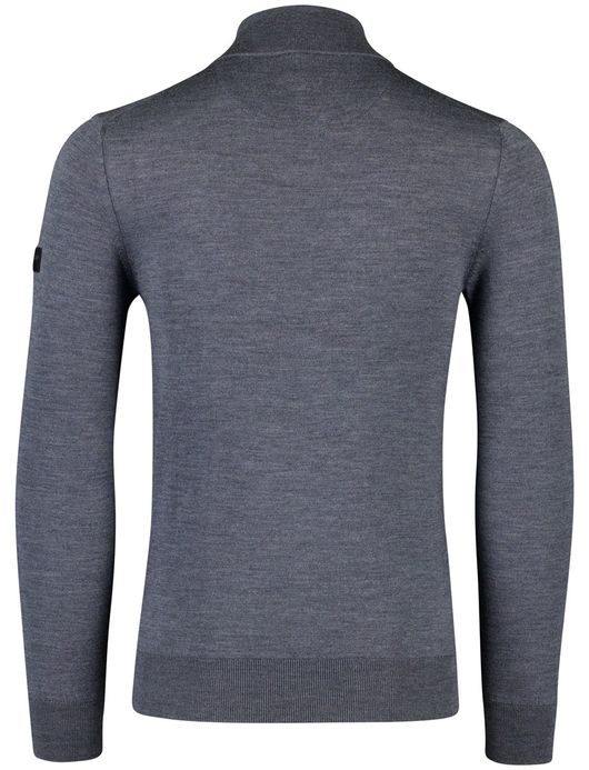 Cavallaro Saronno half zip pullover grijs merinowol