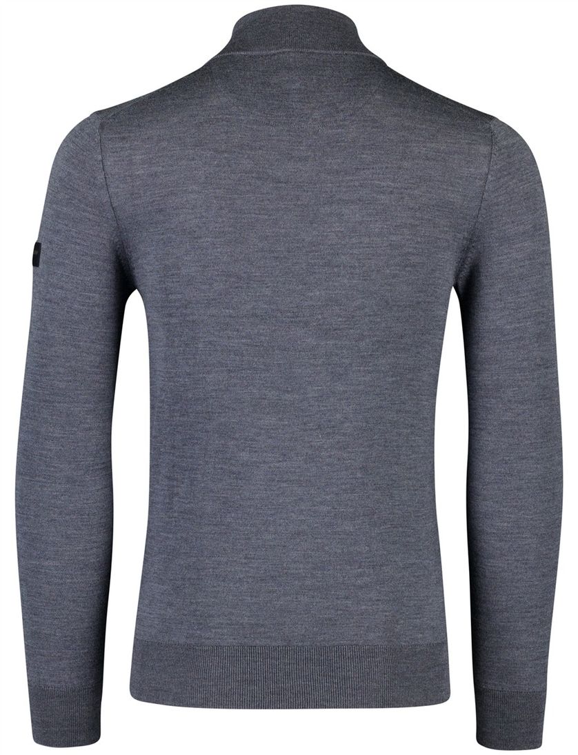 Trui Cavallaro Saronno half zip grijs merinowol
