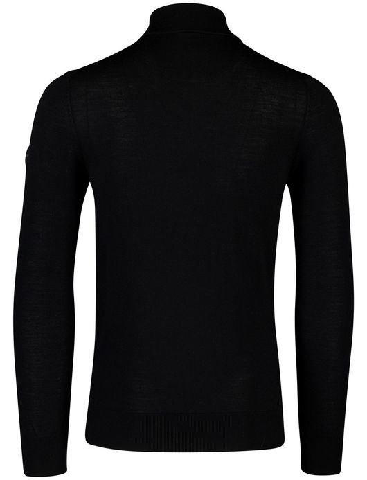 Cavallaro Saronno half zip pullover zwart merinowol