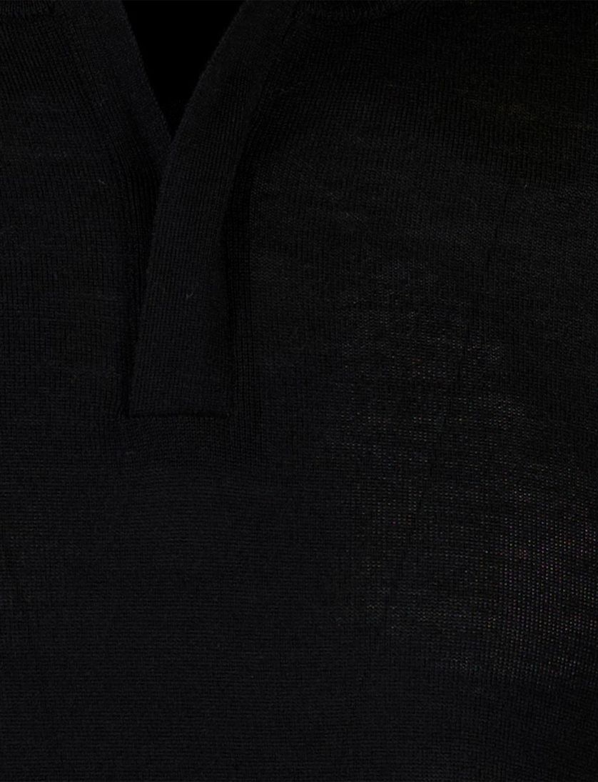 Trui Cavallaro Saronno half zip zwart merinowol