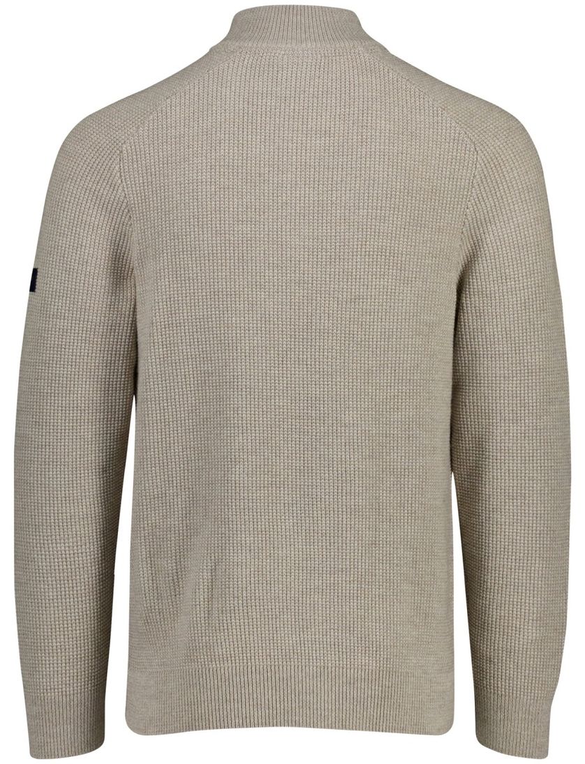 Cavallaro Sagio beige effen half zip trui gebreid