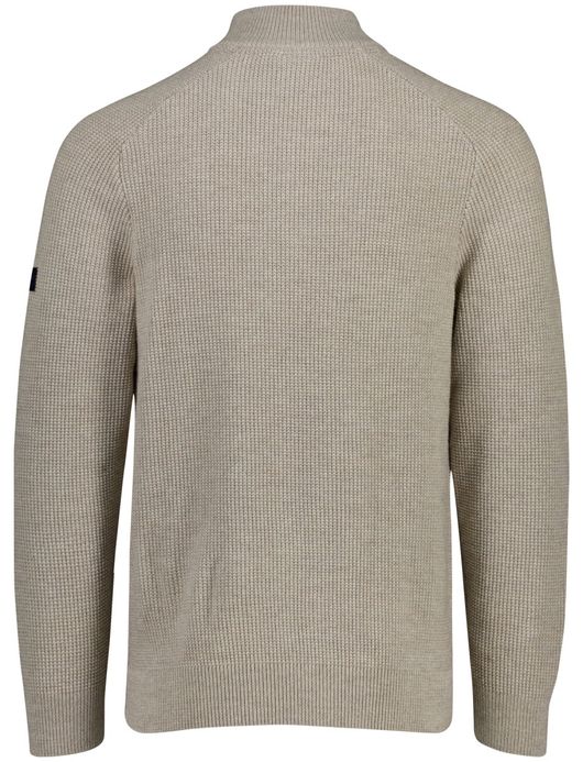Cavallaro Sagio half zip trui beige effen gebreid