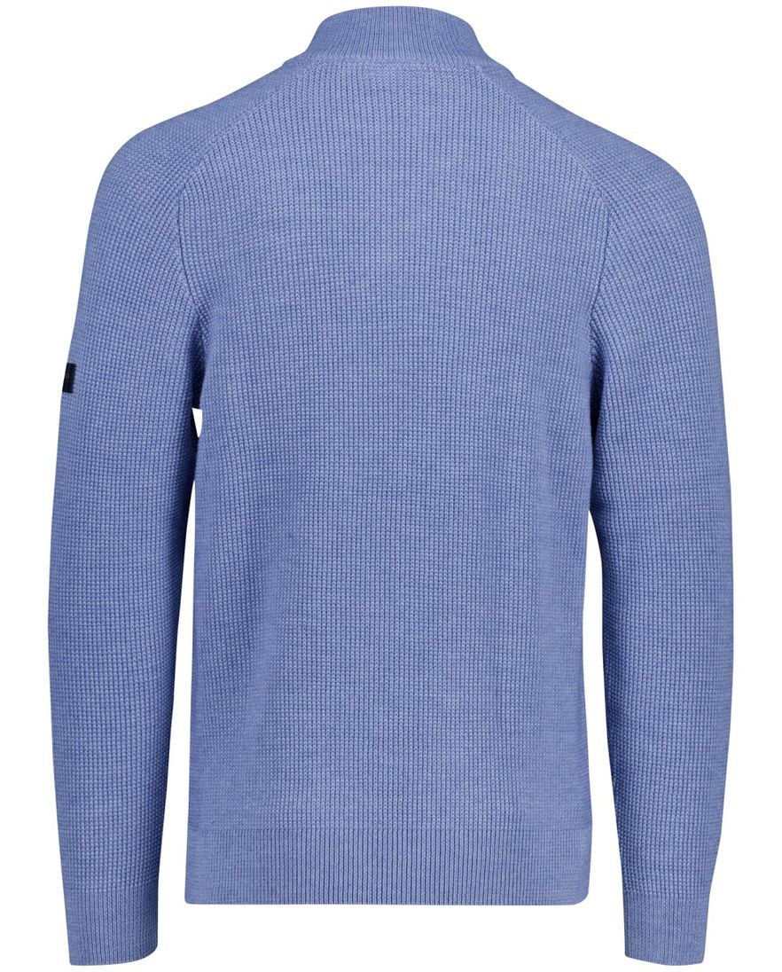 Cavallaro Sagio blauw effen half zip normale fit