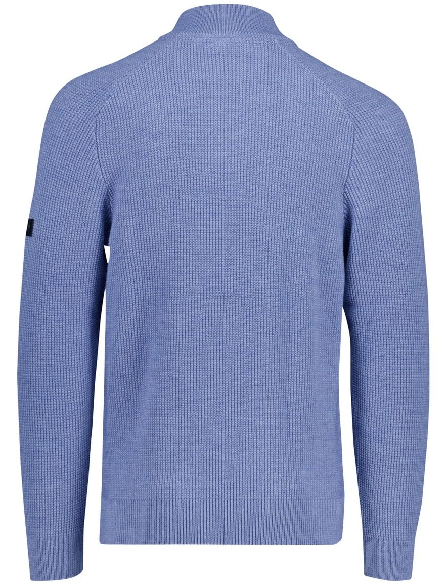 Cavallaro Sagio blauw effen half zip normale fit