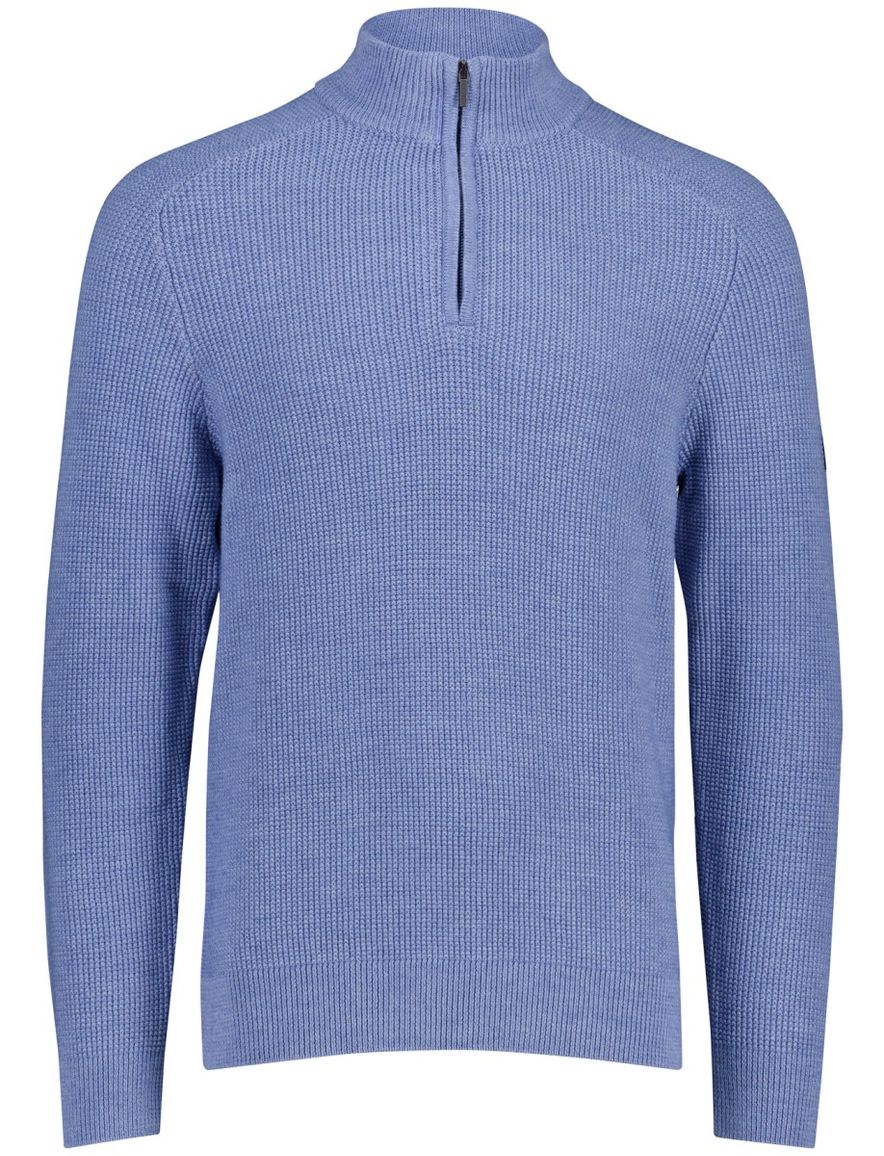 Cavallaro Sagio blauw half zip effen normale fit