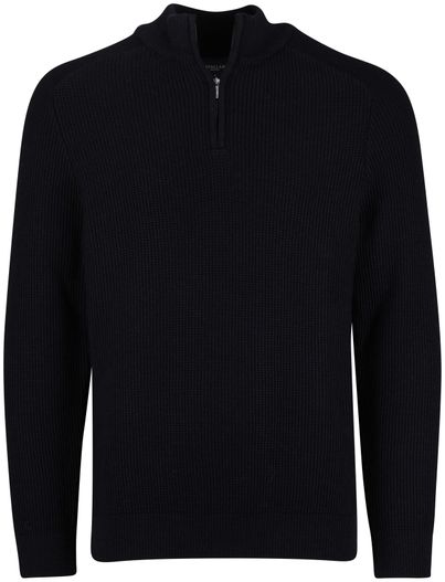Cavallaro Cavallaro Sagio half zip donkerblauw wol effen