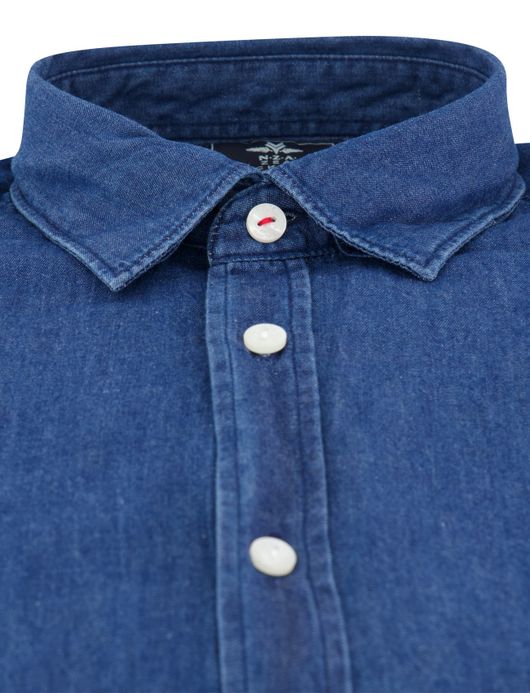 NZA overhemd Rangitahi denim semi-wide collar