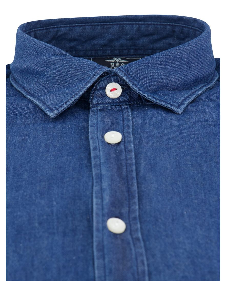 NZA overhemd Rangitahi denim semi-wide collar