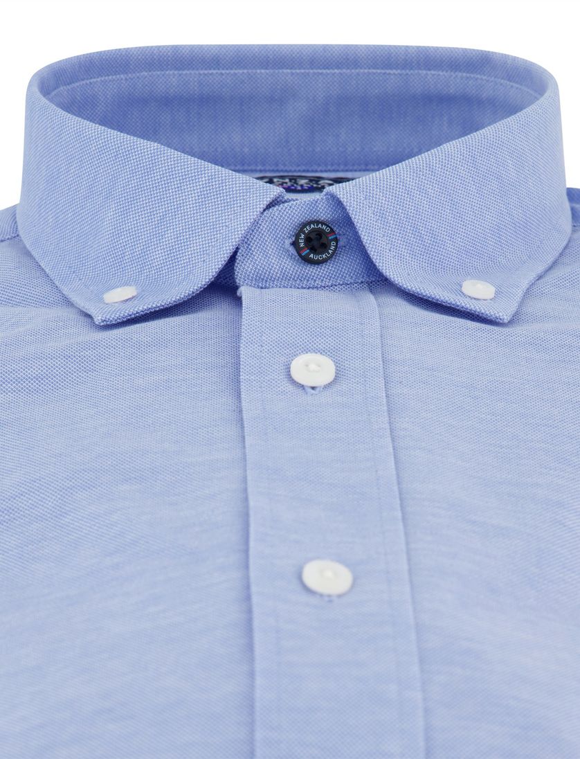 NZA overhemd lichtblauw Riley knitted button-down collar