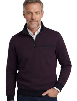 Casa Moda Casa Moda half zip trui premium 100% katoen paars