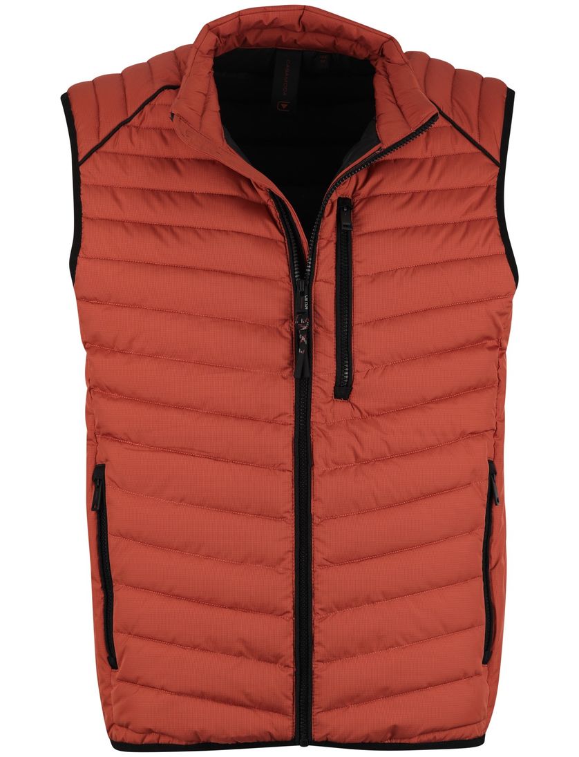 Casa Moda Bodywarmer oranje effen met borstzak