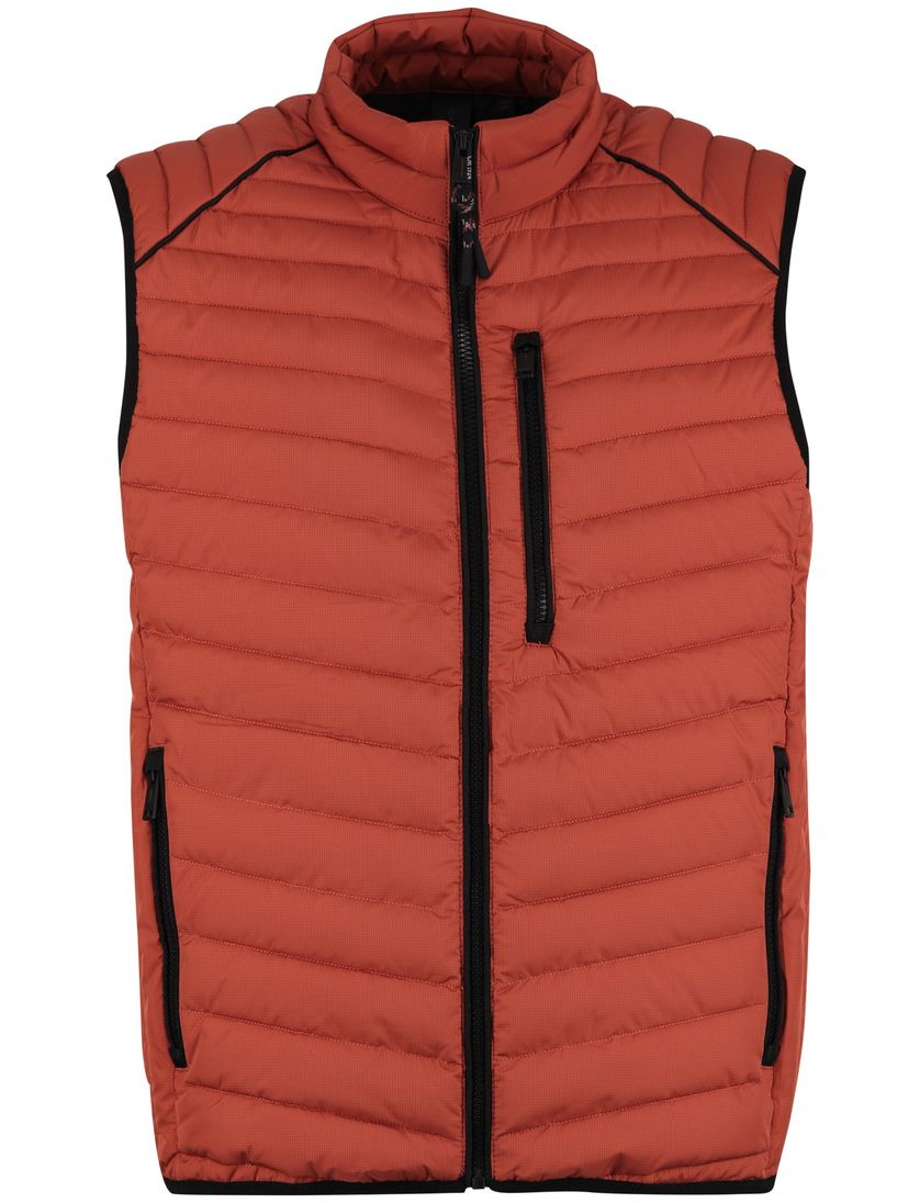 Casa Moda Bodywarmer oranje effen met borstzak