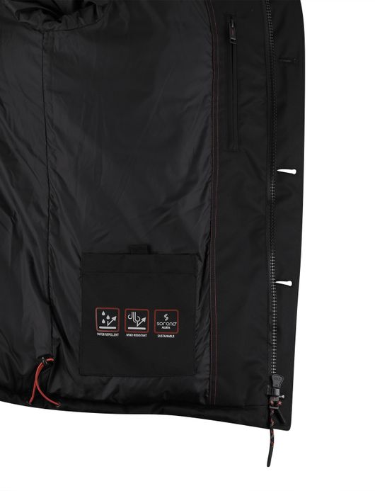 Casa Moda winterjas gewatteerd zwart polyamide