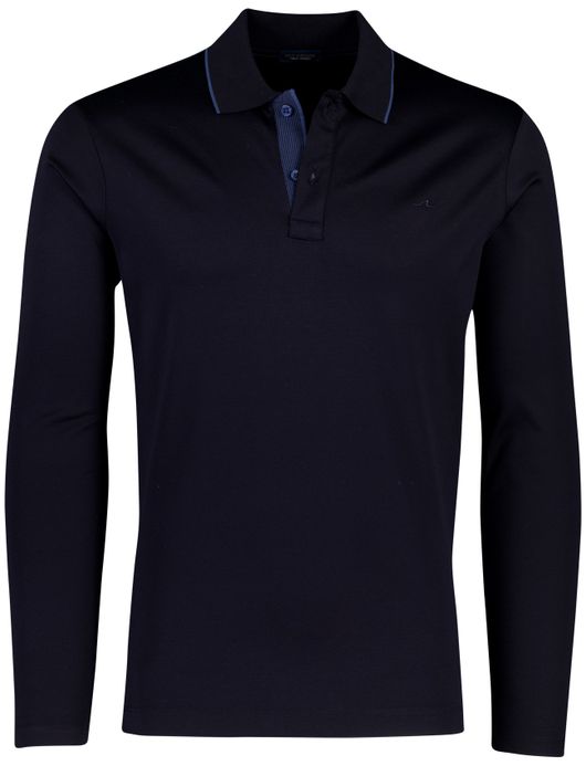 Donkerblauwe Paul & Shark aqua touch lange mouw polo