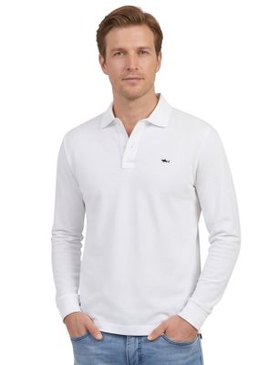 Paul & Shark Paul & Shark witte lange mouw polo katoen