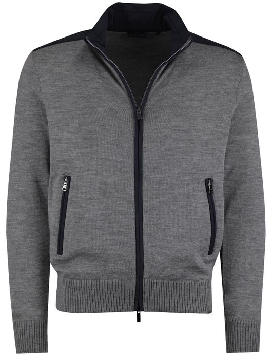 Paul & shark vest effen grijs wijde fit