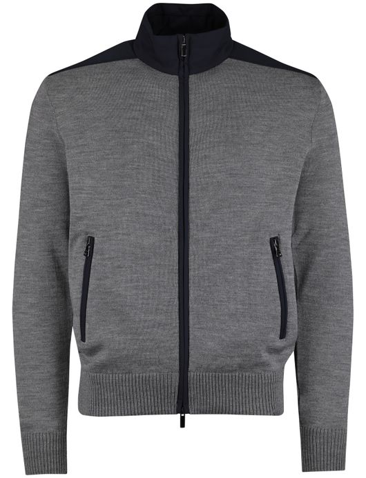 Paul & shark vest effen grijs wijde fit