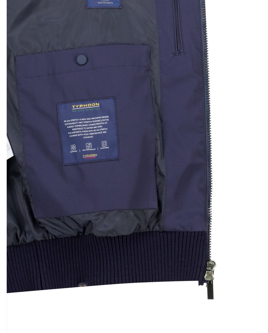 Paul en shark navy vest outdoor scheerwol wijde fit