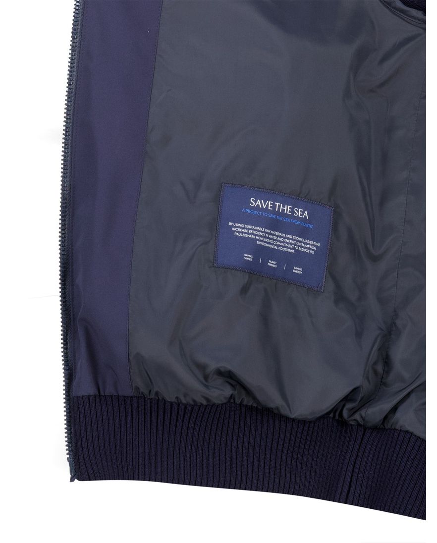 Paul en shark navy vest outdoor scheerwol wijde fit
