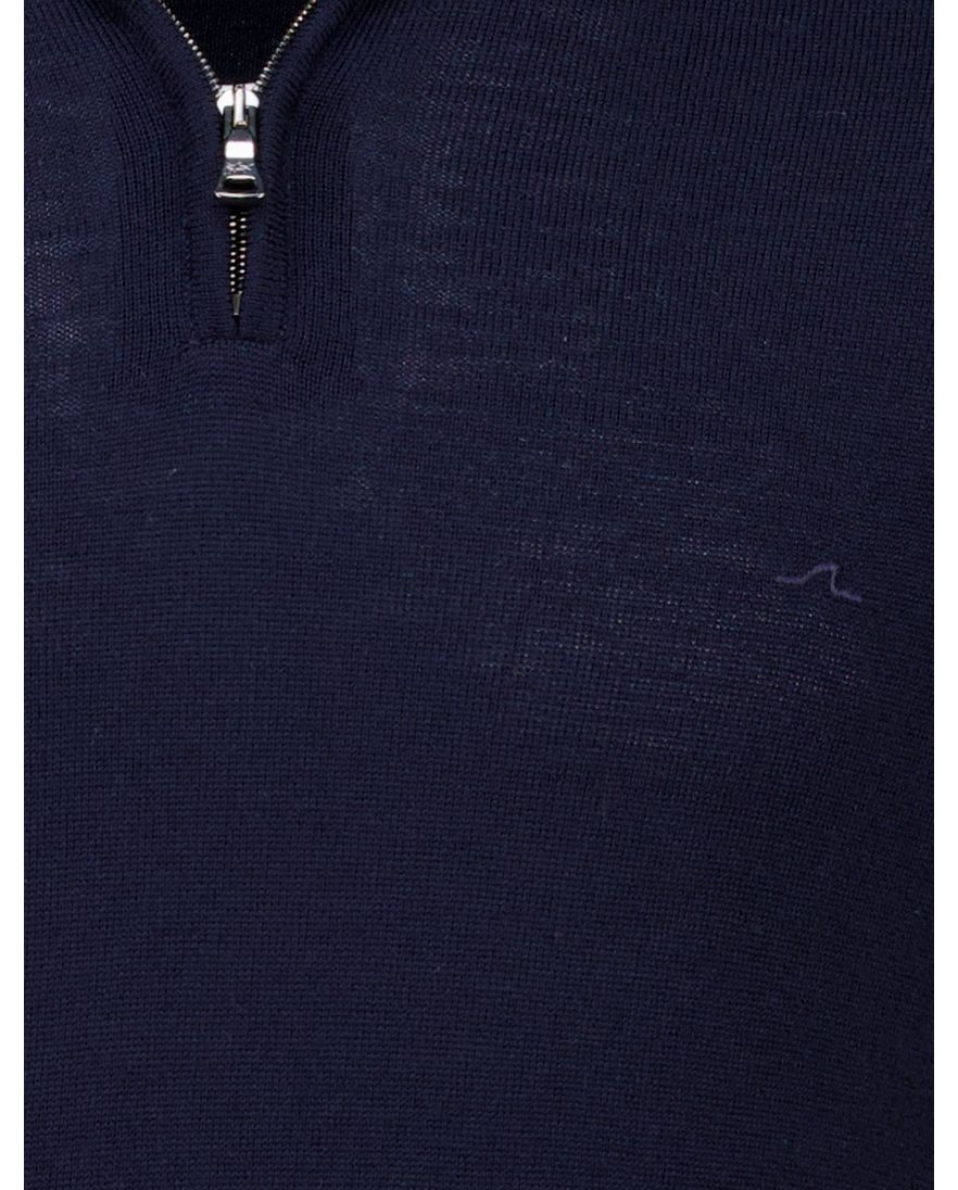 Paul & Shark donkerblauwe heren trui met rits kraag
