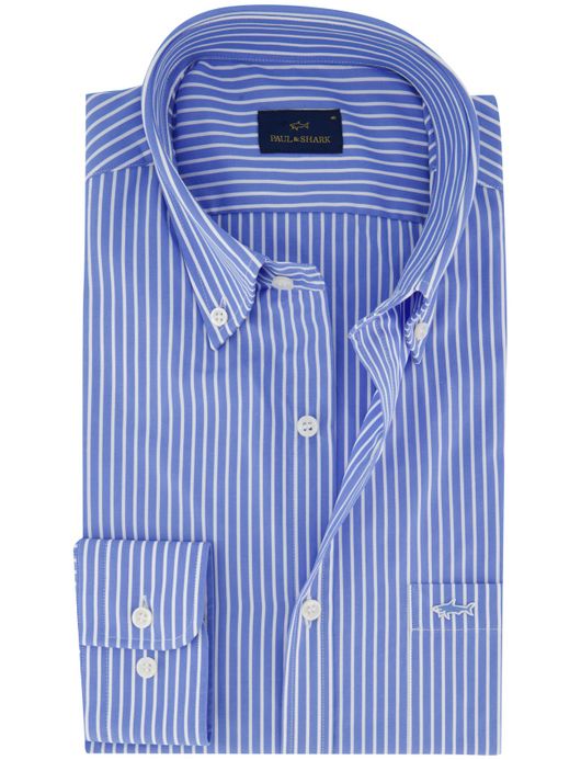 Paul & Shark overhemd blauw wit gestreept