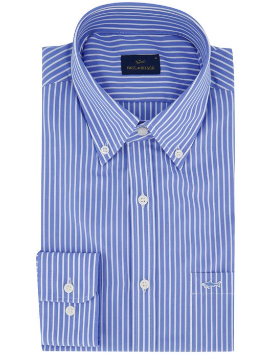 Paul & Shark overhemd blauw wit gestreept