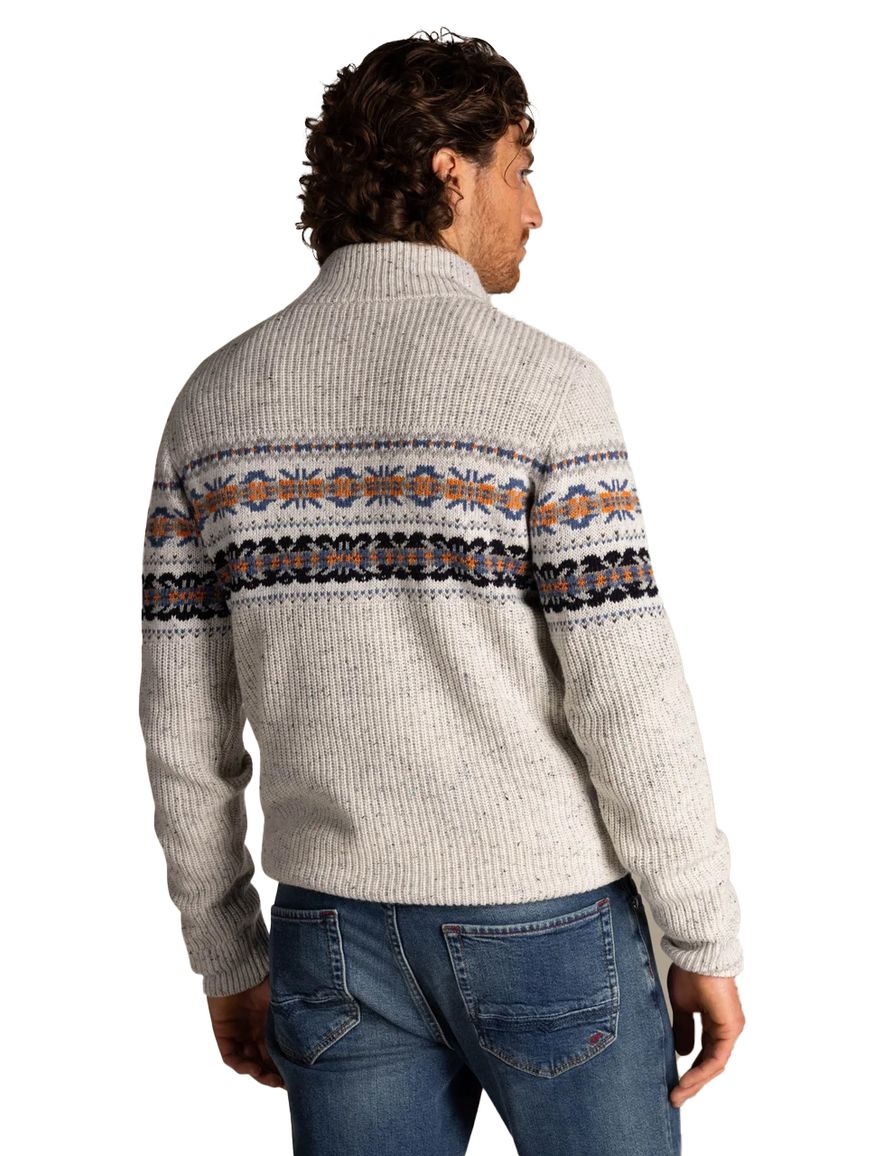 New Zealand trui gebreid grijs print wol normale fit